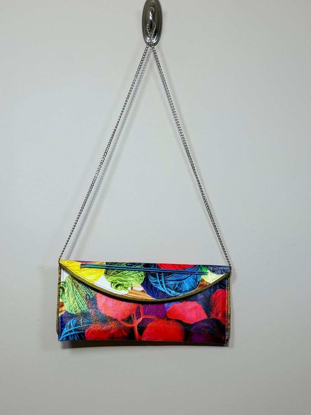 Kent Stetson Signed Yarn Knitting Artist Clutch Crossbody Bag